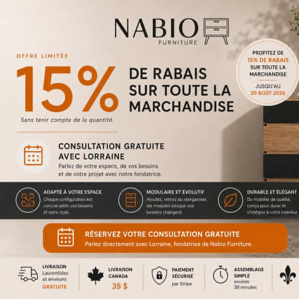 15 % de rabais sur toute la marchandise